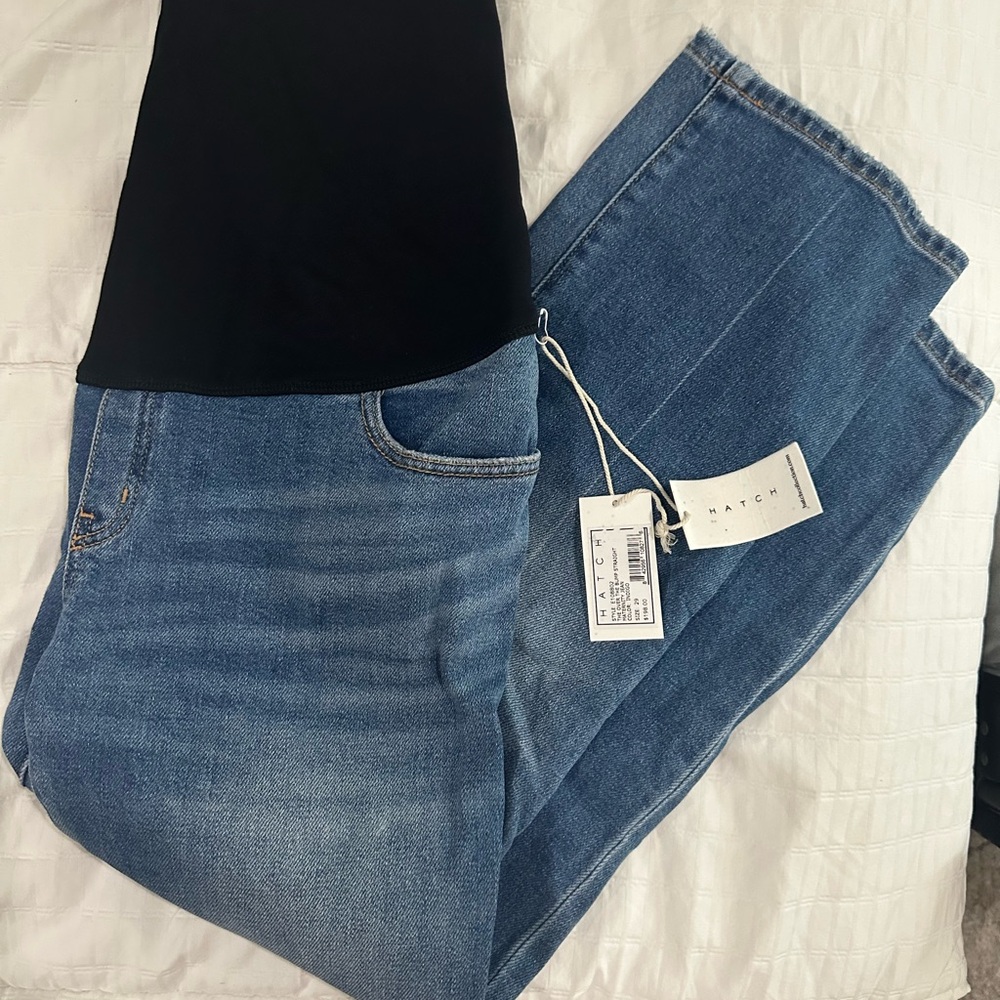 Hatch Women's Classic Blue Straight Leg Jeans